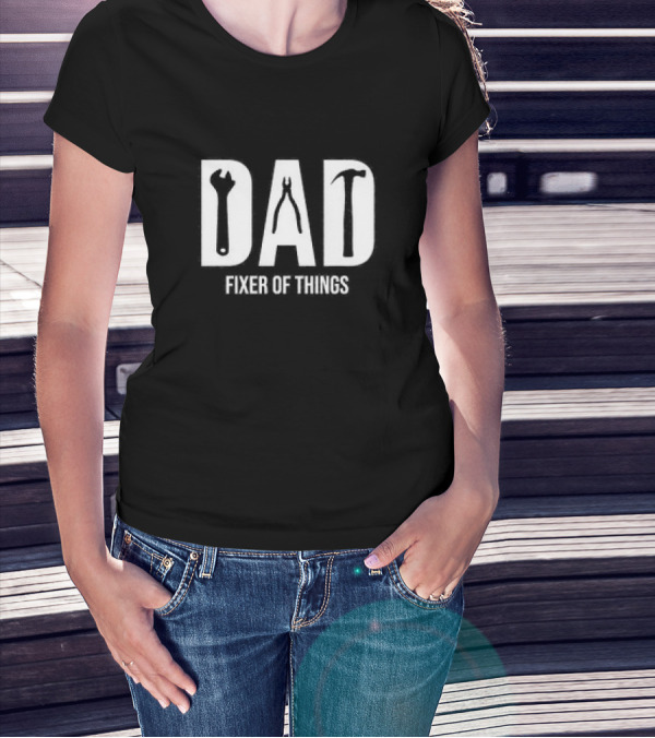 Dad Fixer Of Things Tool Icons Fathers Day T-Shirt