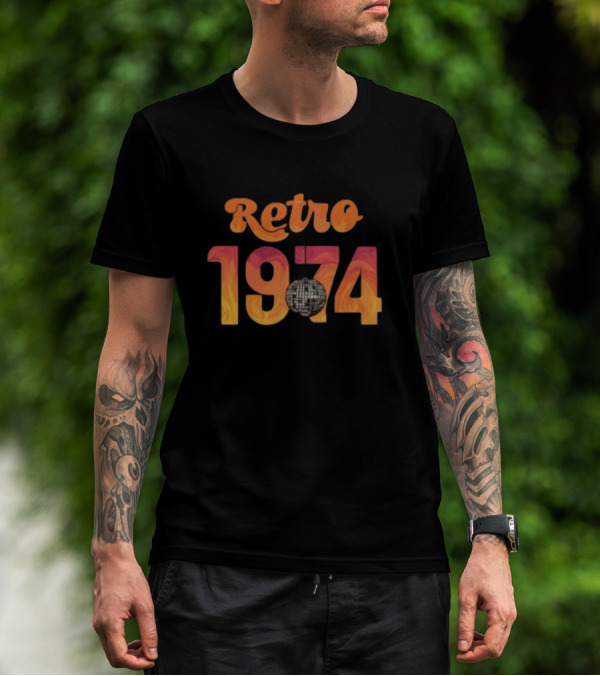 Retro 1974 Disco Fever Party With Vintage Vibe T-Shirt