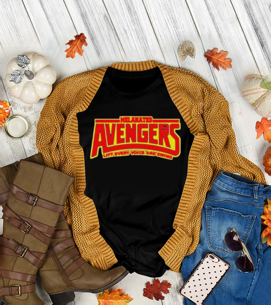 Melanated Avengers Lift Every Voice And Swing Bold Red Yellow Iconic T-Shirt