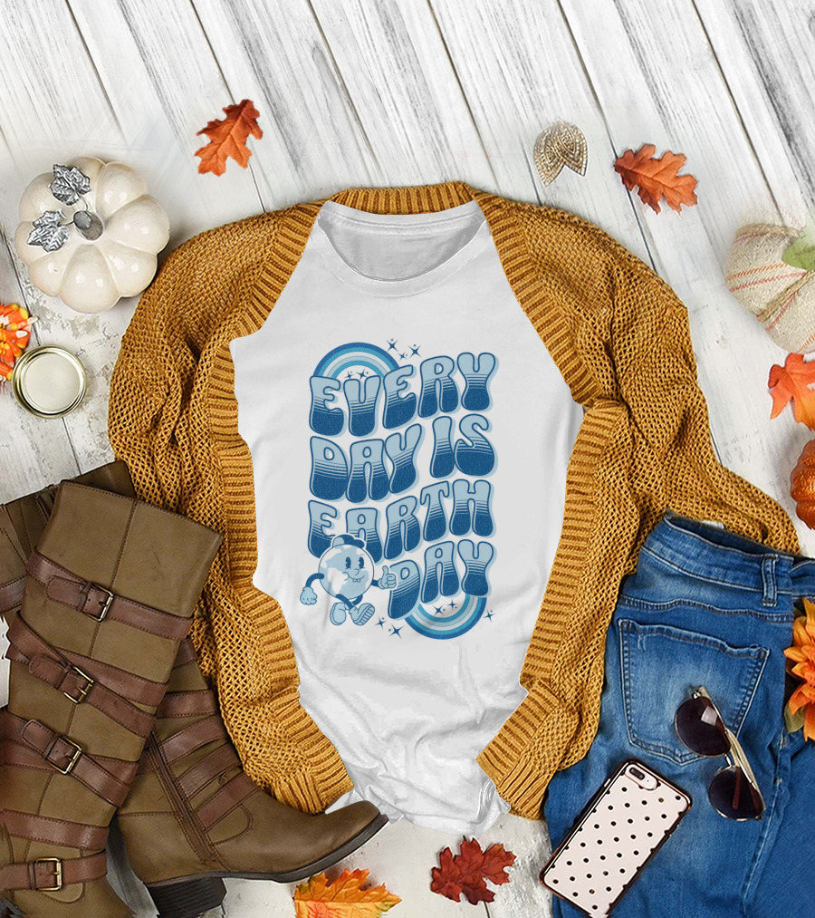 Every Day is Earth Day Cartoon Planet T-Shirt