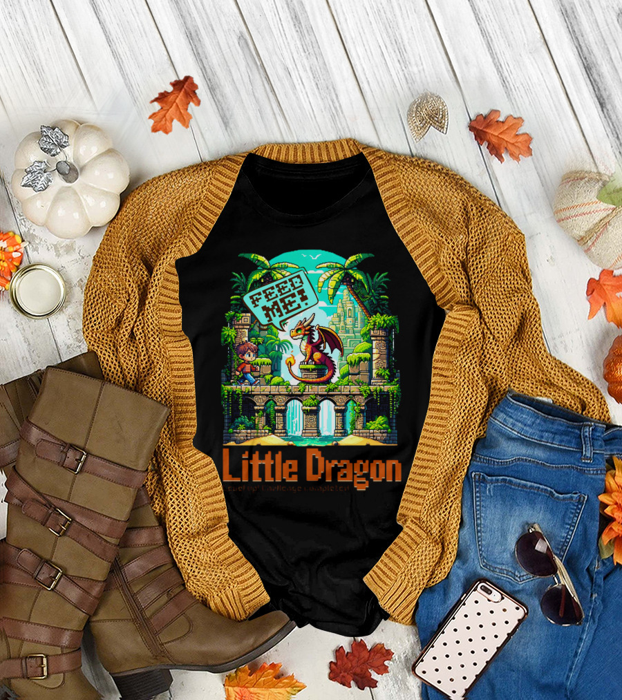 Little Dragon Feed Me Level Up Challenge Completed T-Shirt