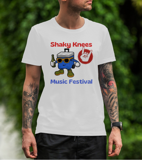 Shaky Knees Music Festival Cooler Character With Sunglasses And Rock Hand T-Shirt