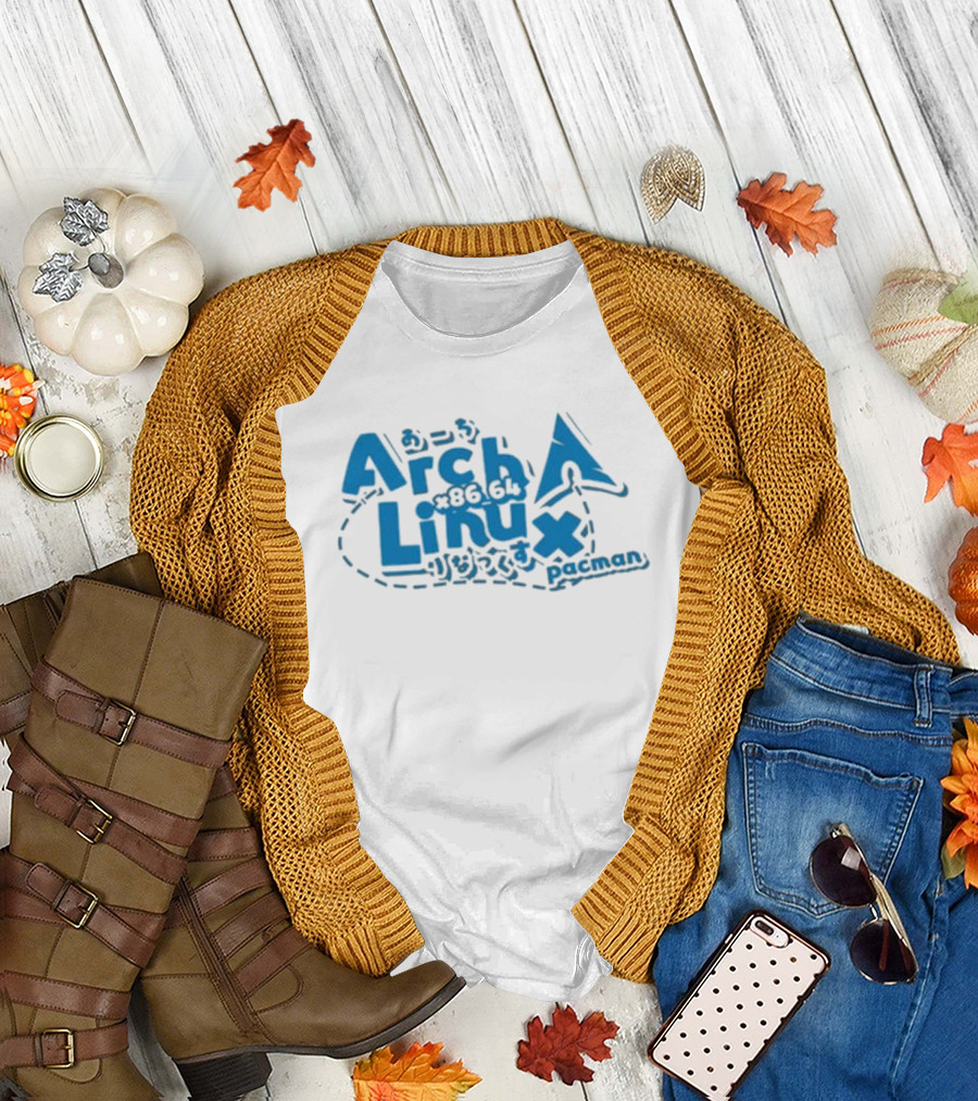 Arch Linux x86_64 Pacman Japanese Text T-Shirt