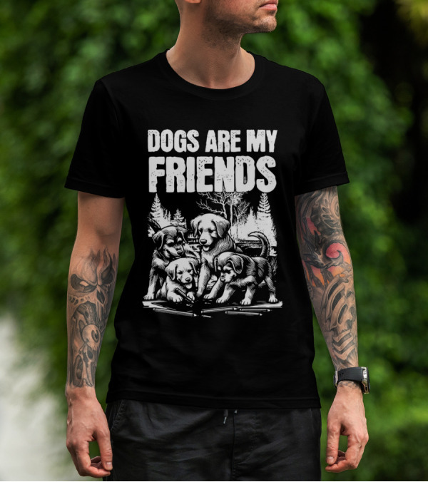 Dogs Are My Friends Puppy Forest Scene T-Shirt