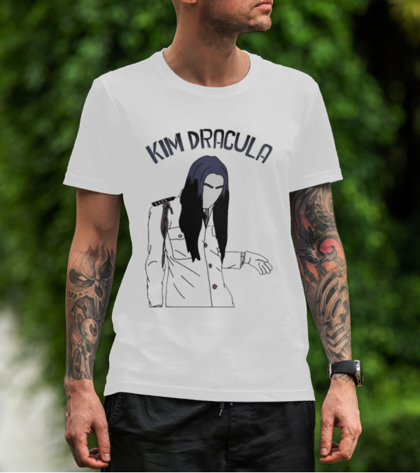 Kim Dracula Mysterious Long-Haired Figure In Military Jacket T-Shirt