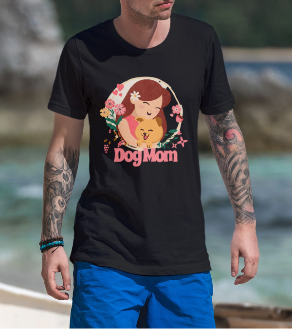 Dog Mom Flowers And Hearts Companion T-Shirt