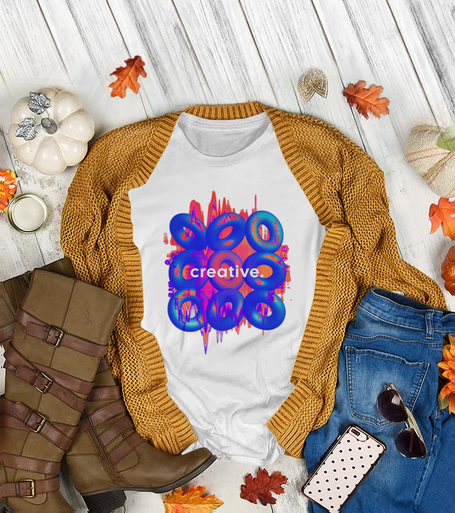 Creative Vivid Rings with Abstract Waveforms T-Shirt