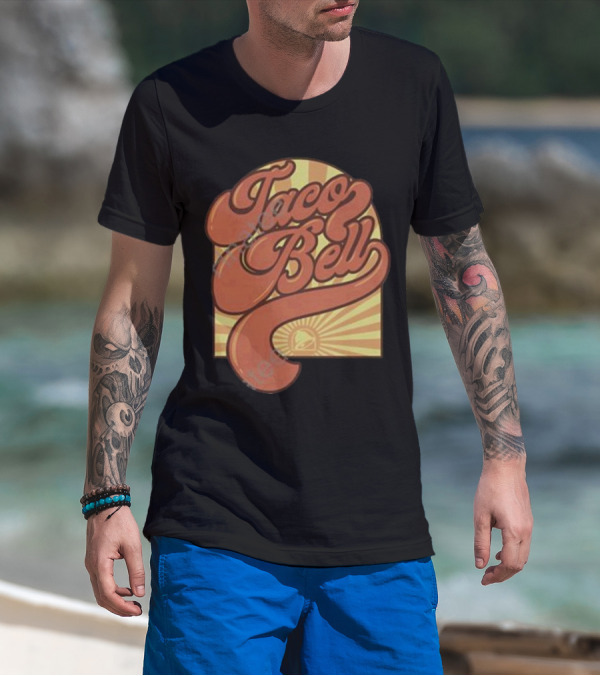 Taco Bell Groovy Retro Sunrise Logo Taco Bell Merch T-Shirt