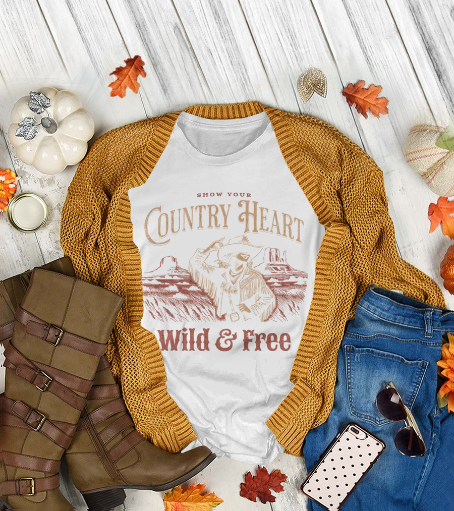 Show Your Country Heart Wild and Free T-Shirt