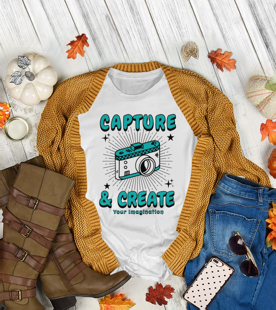 Capture and Create Your Imagination Camera T-Shirt
