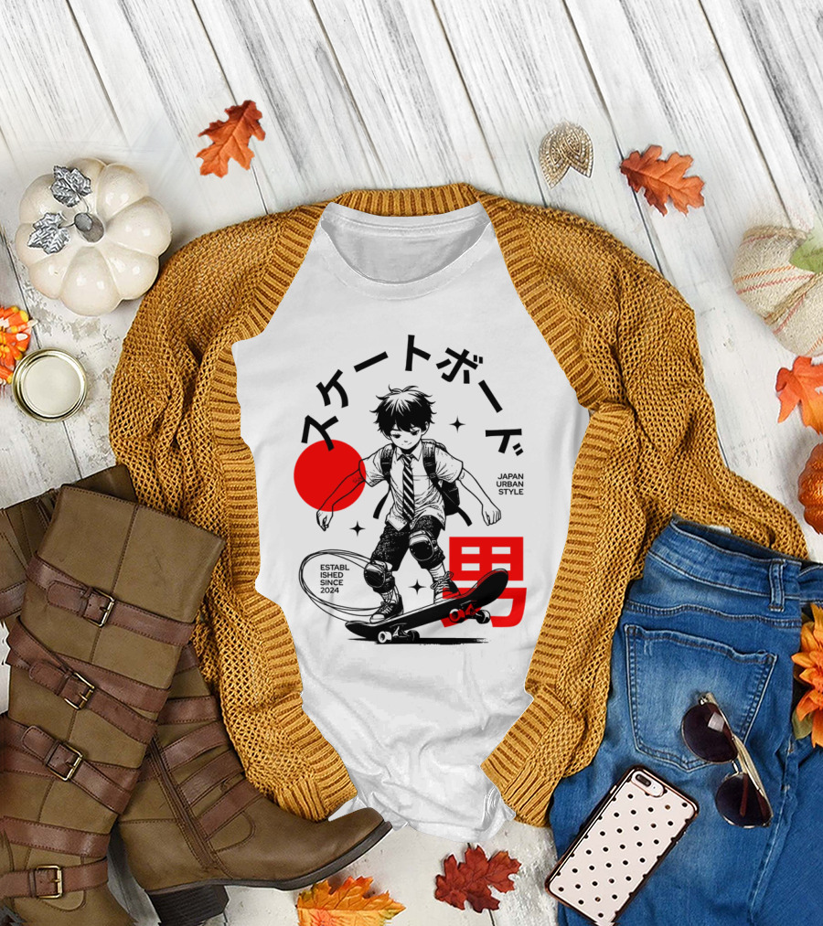 Skateboarde Japan Urban Style Established Since T-Shirt