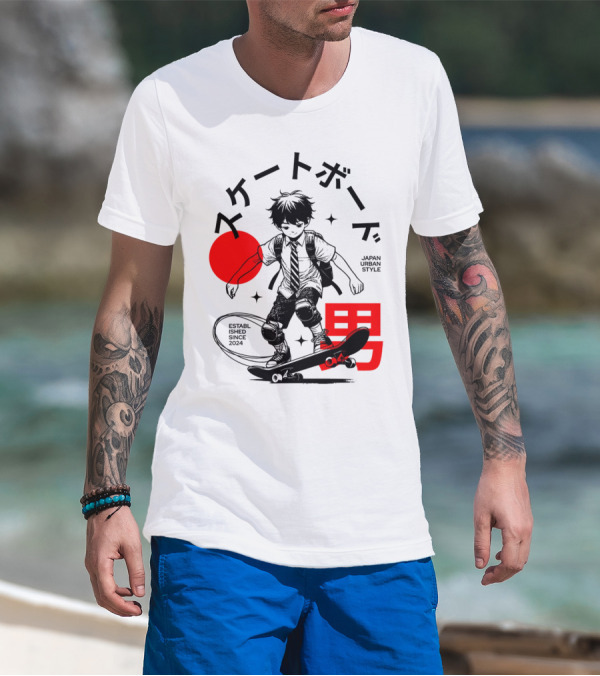 Skateboarde Japan Urban Style Established Since T-Shirt