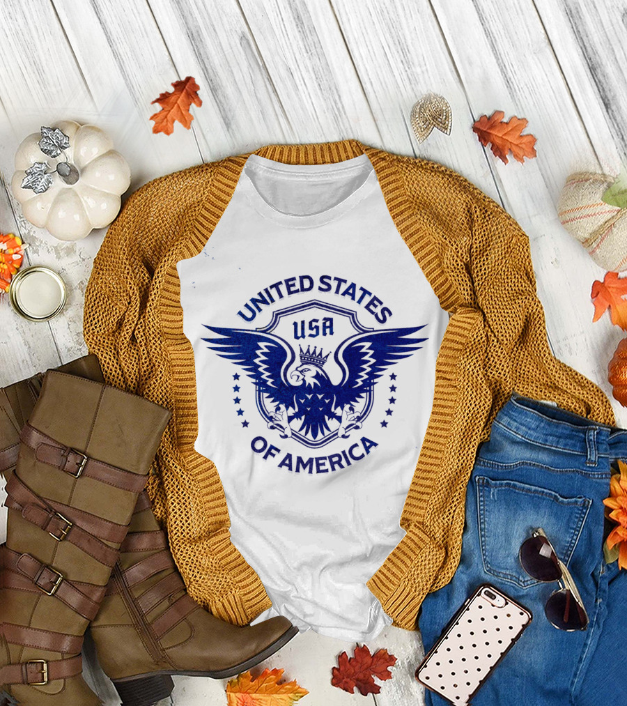 USA United States of America Crowned Eagle Emblem T-Shirt