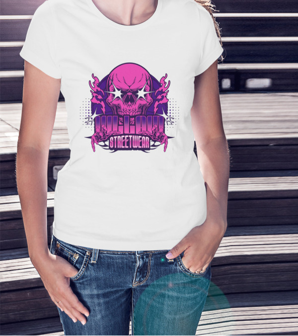 Villain Streetwear Skull Flames Urban Gothic Aesthetic T-Shirt