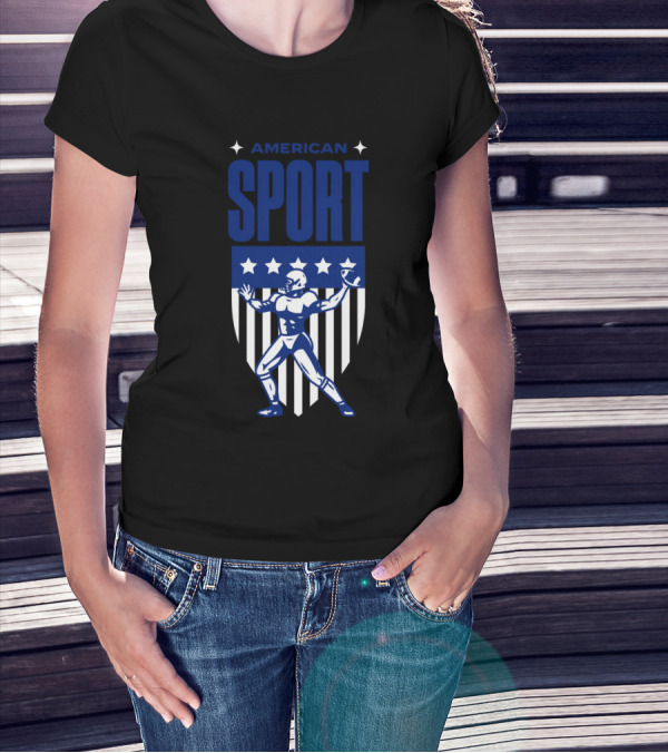 American Sport Football Icon Shield T-Shirt