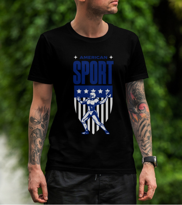 American Sport Football Icon Shield T-Shirt