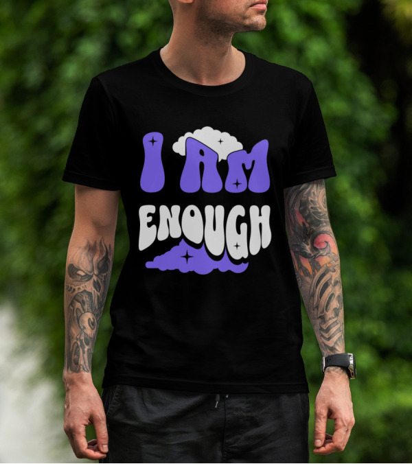 I Am Enough Groovy Cloud And Stars T-Shirt