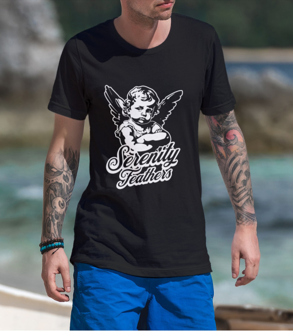 Serenity Feathers Angelic Wings Vintage T-Shirt
