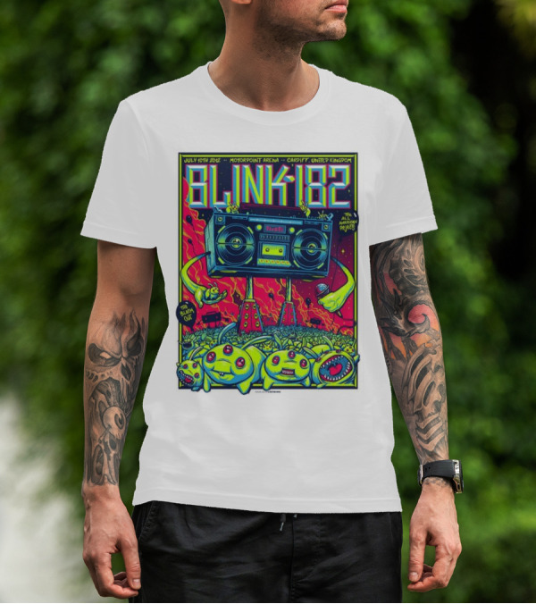 Blink-182 July 10th 2012 Motorpoint Arena Cardiff United Kingdom Boombox Alien Creature T-Shirt