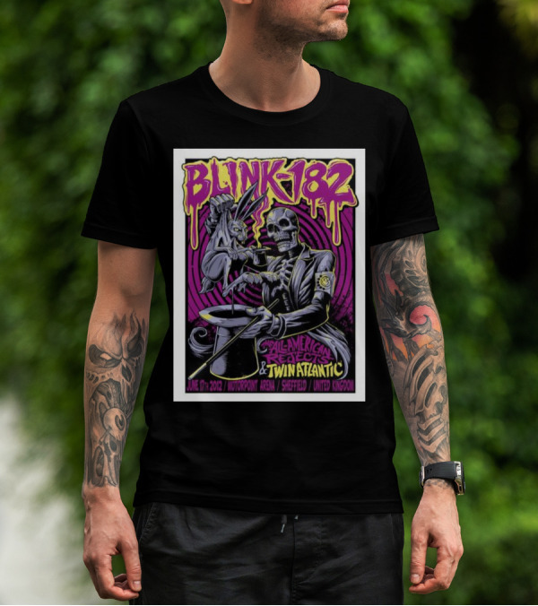 BLINK-182 The All-American Rejects Twin Atlantic June 17th 2012 Motorpoint Arena Sheffield United Kingdom T-Shirt