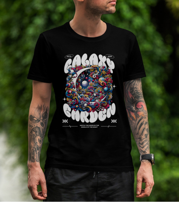 GALAXY GARDEN WATCH THE MOON IN THE MIDDLE OF THE NIGHT ESTD 2030 T-Shirt