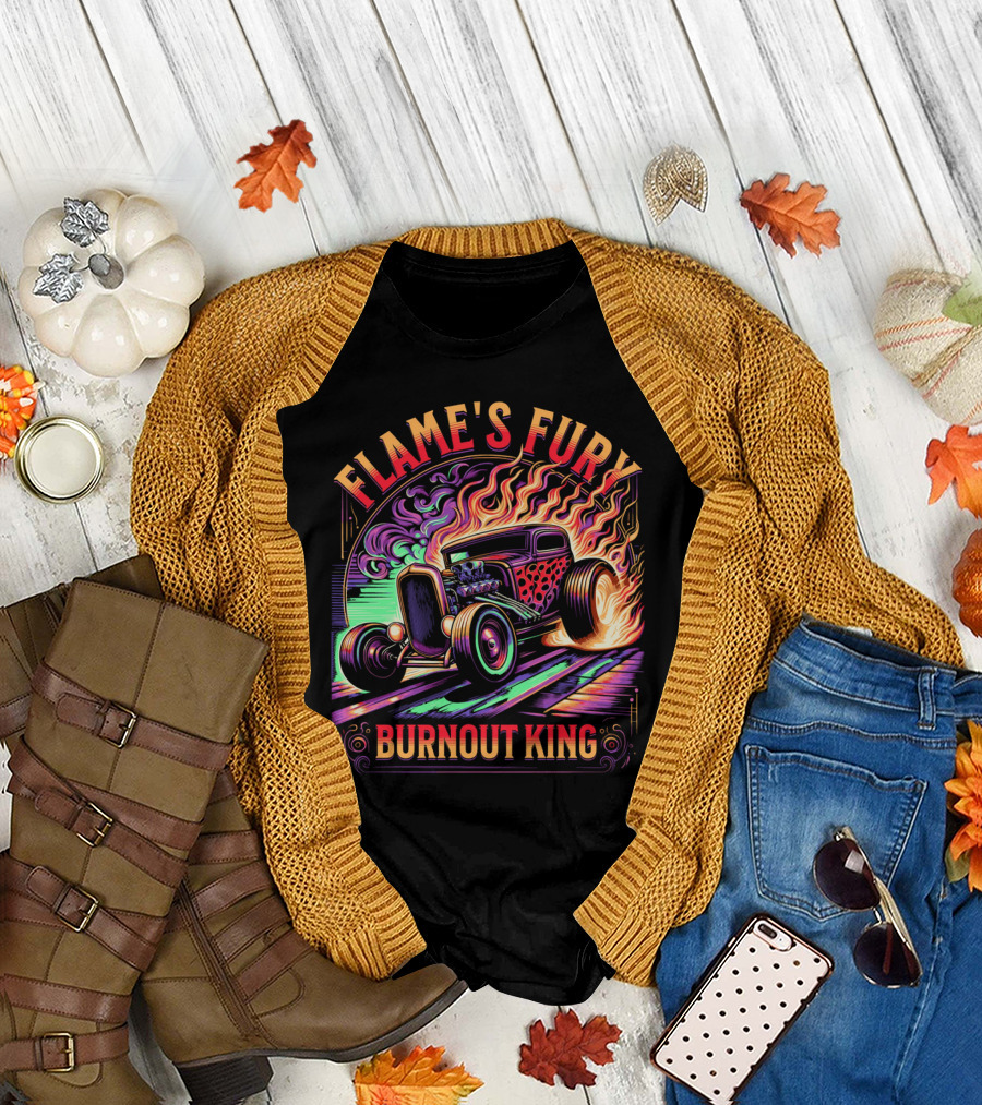 FLAME'S FURY BURNOUT KING T-Shirt