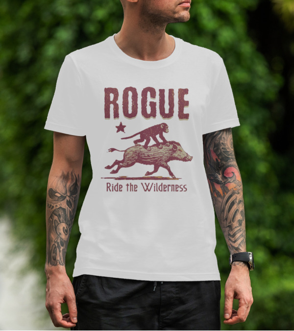 ROGUE Ride The Wilderness Monkey On Boar Adventure T-Shirt