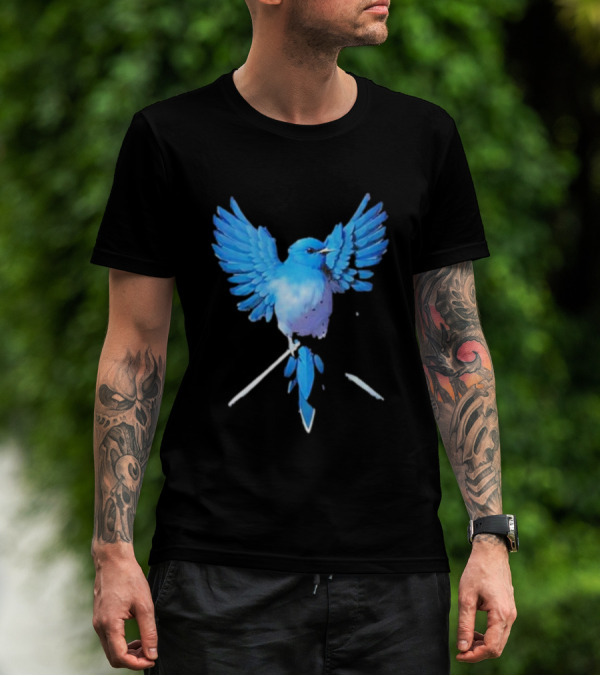 Blue Bird With Outstretched Wings T-Shirt