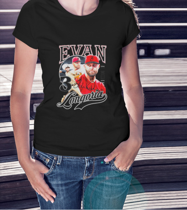 Evan Longoria 3 Arizona Diamondbacks Signature Baseball T-Shirt