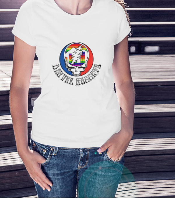 Denver Nuggets Grateful Dead Skull Rainbow Bolt T-Shirt