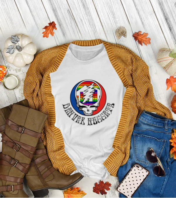 Denver Nuggets Grateful Dead Skull Rainbow Bolt T-Shirt