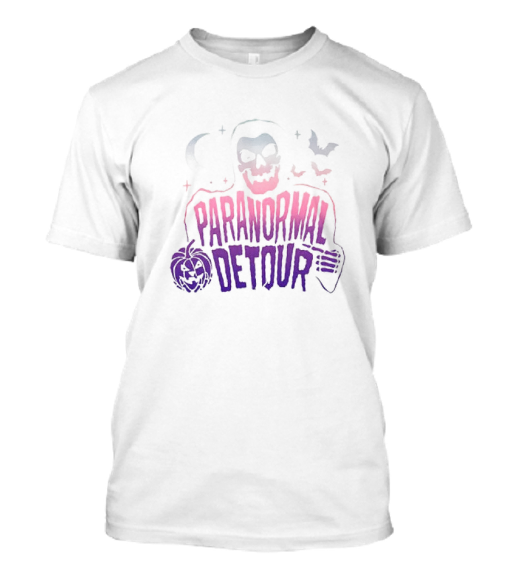 Paranormal Detour Faded Skull Pumpkin Bat T-Shirt
