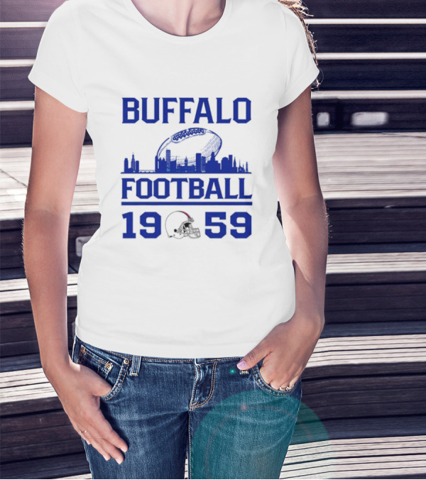 Buffalo Bills Football 1959 Skyline Football Helmet T-Shirt