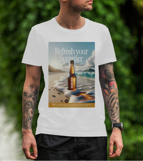 Refresh Your Summer Golden Brew Beach Companion T-Shirt