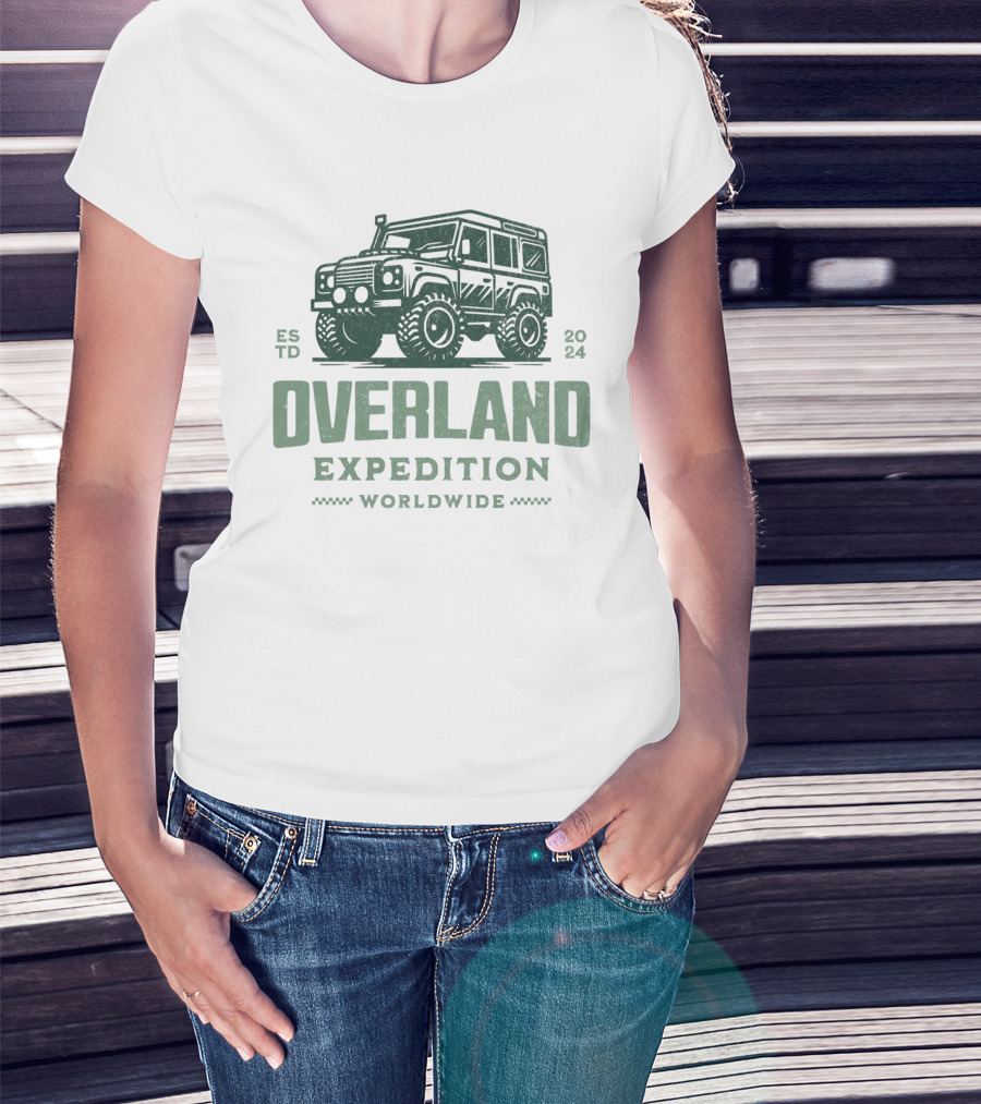 Overland Expedition Worldwide ESTD 2024 4x4 Adventure Vehicle T-Shirt
