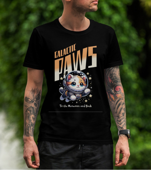 GALACTIC PAWS To The Meowoon And Back T-Shirt
