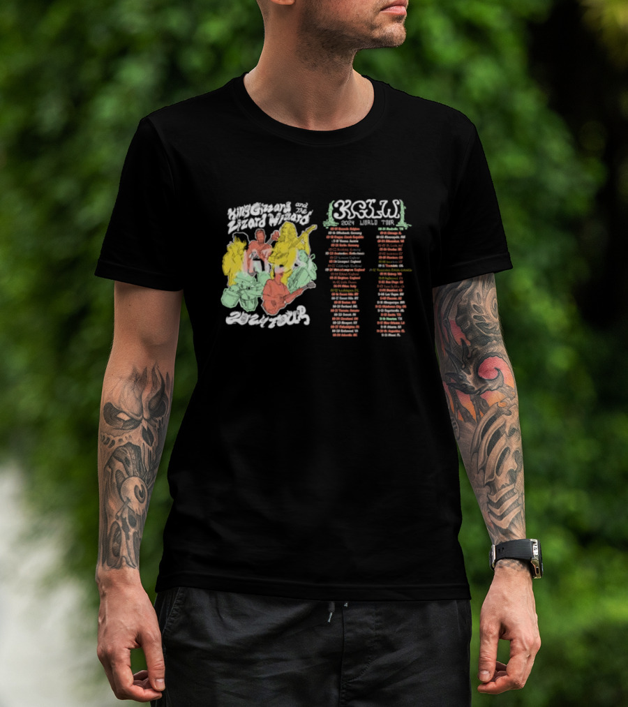 King Gizzard And The Lizard Wizard 2024 World Tour Dates KGLW 2024 Tour T-Shirt