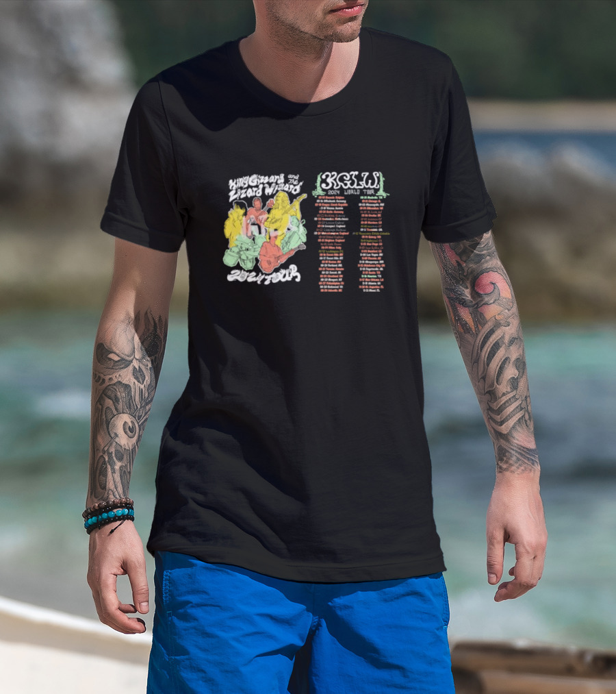 King Gizzard And The Lizard Wizard 2024 World Tour Dates KGLW 2024 Tour T-Shirt