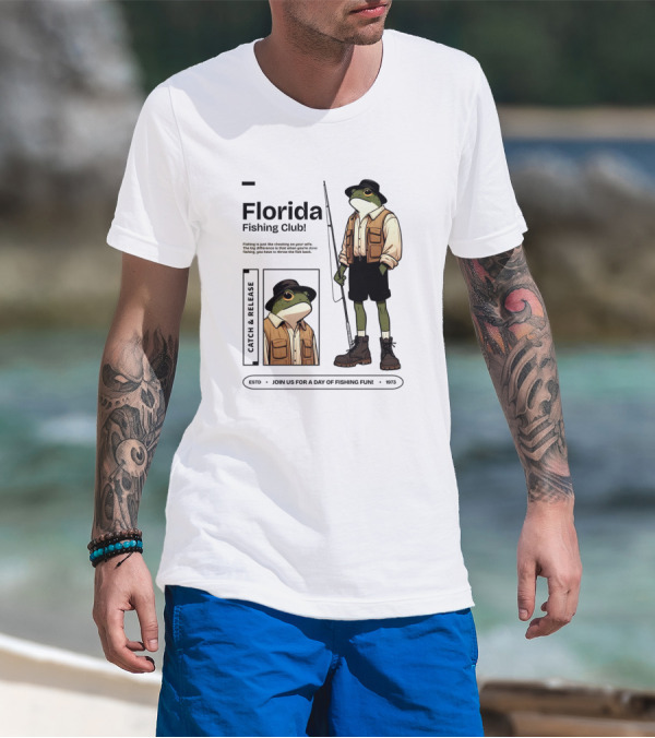 Florida Fishing Club Catch And Release Frog Adventure 1975 T-Shirt