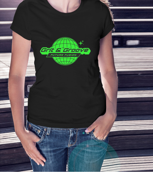 Grit And Groove Future Fusion Global Neon Green Sphere T-Shirt