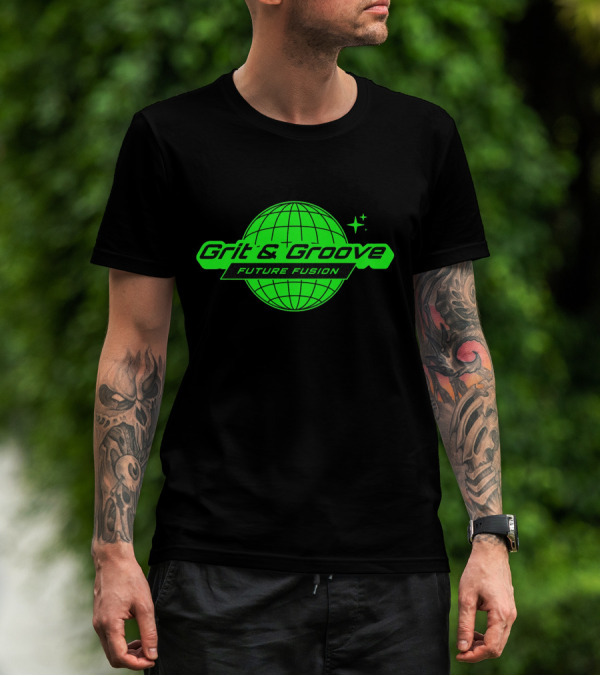 Grit And Groove Future Fusion Global Neon Green Sphere T-Shirt