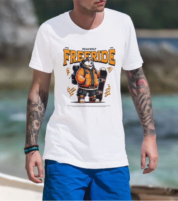 HEAVENLY FREERIDE Polar Bear Snowboard 1968 1995 T-Shirt