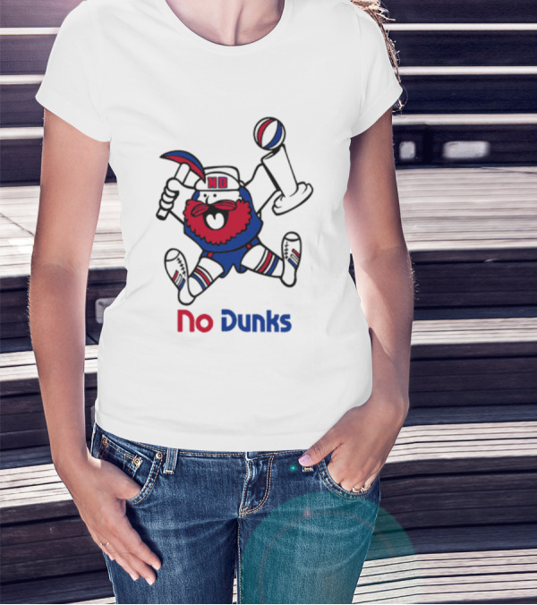 No Dunks Basketball Trophy Character With Hat And Beard T-Shirt
