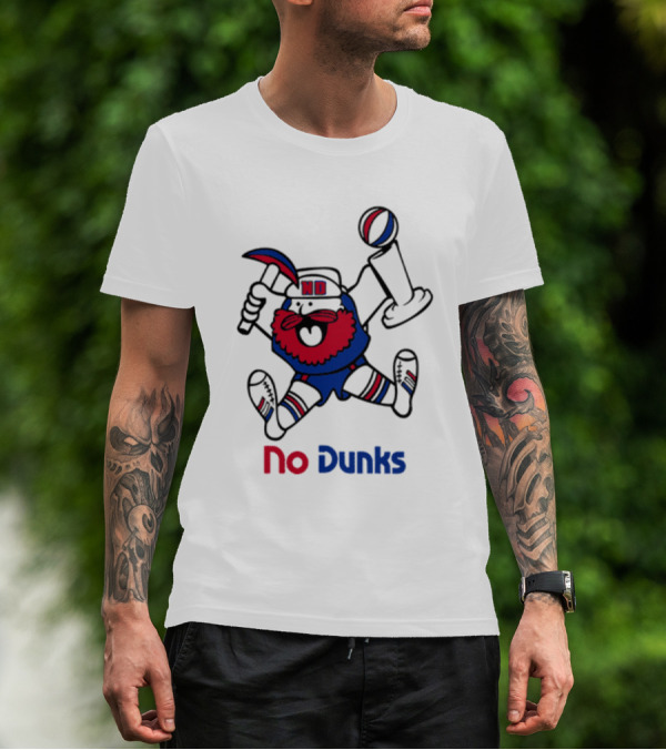 No Dunks Basketball Trophy Character With Hat And Beard T-Shirt