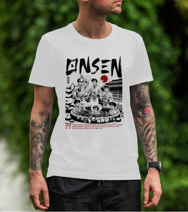 Onsen Hot Spring Soak Pure Happiness Anime T-Shirt