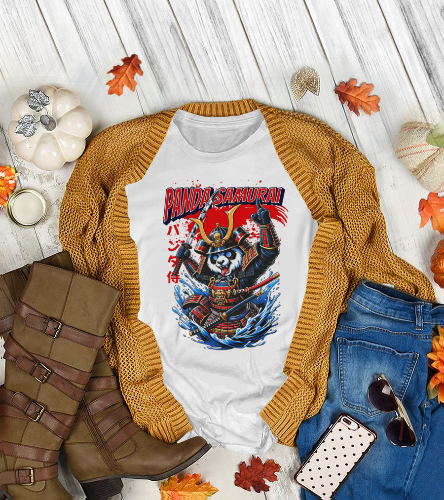 Panda Samurai Cute Japanese Warrior T-Shirt