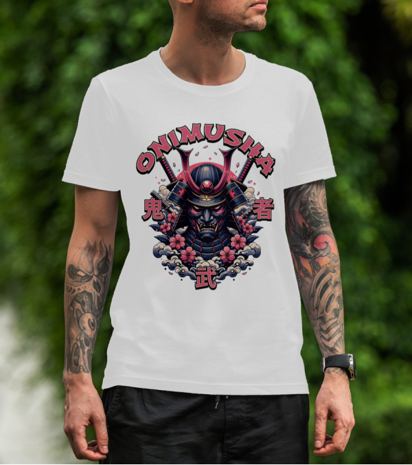 Onimusha Samurai Demon Warrior Flower Clouds T-Shirt