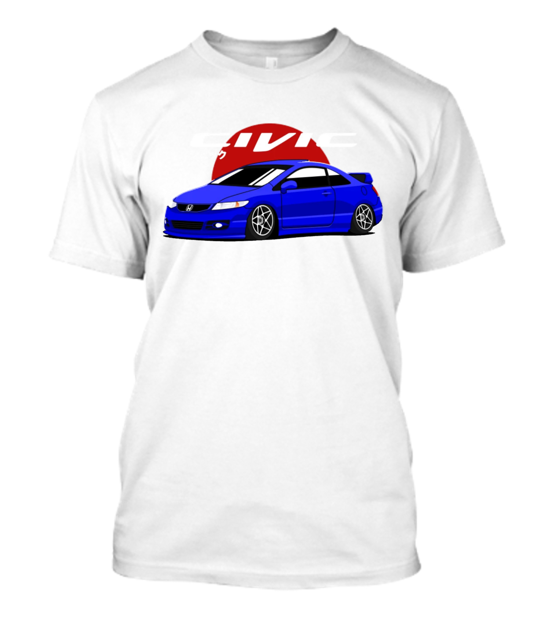 Civic SI JDM Cars Honda Blue Sports Car Japanese T-Shirt