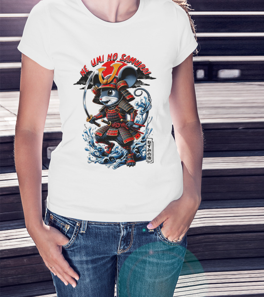 Ne Umi No Samurai Mouse Samurai Cute T-Shirt