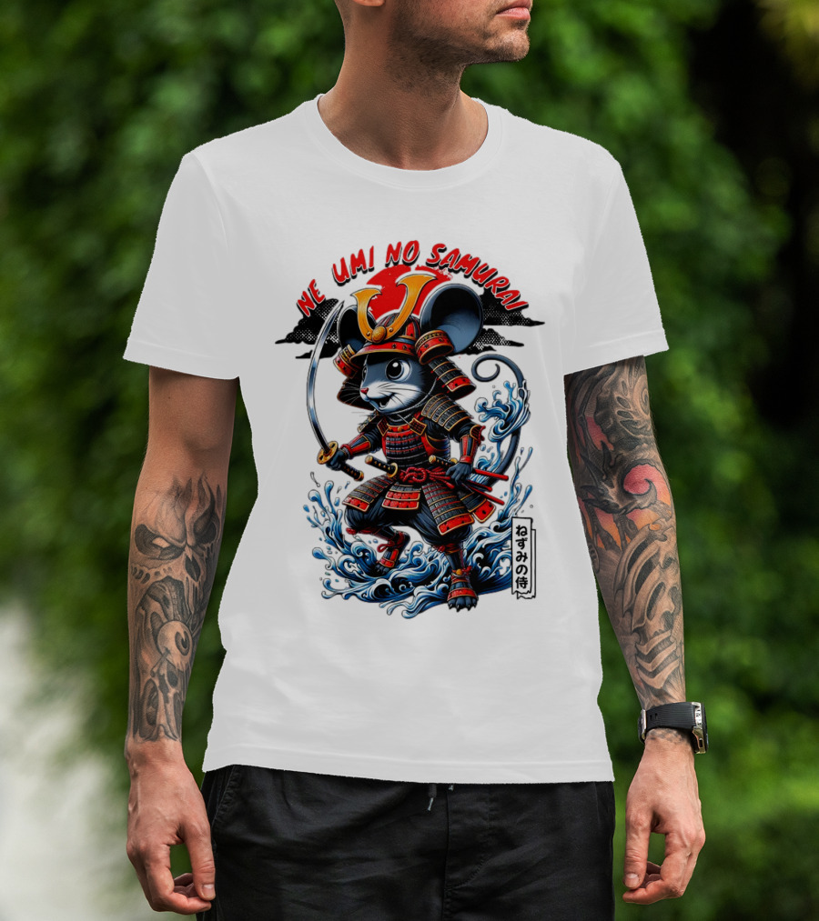 Ne Umi No Samurai Mouse Samurai Cute T-Shirt